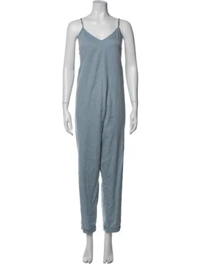 Pre-owned Hatch V-neck Jumpsuit In Blue