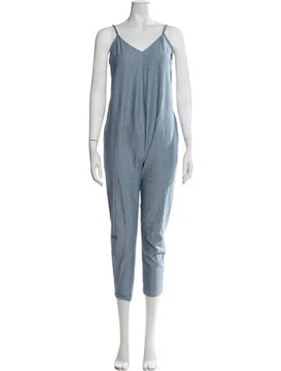 Pre-owned Hatch V-neck Jumpsuit In Blue