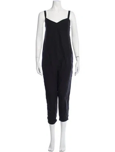 Pre-owned Hatch V-neck Jumpsuit In Blue