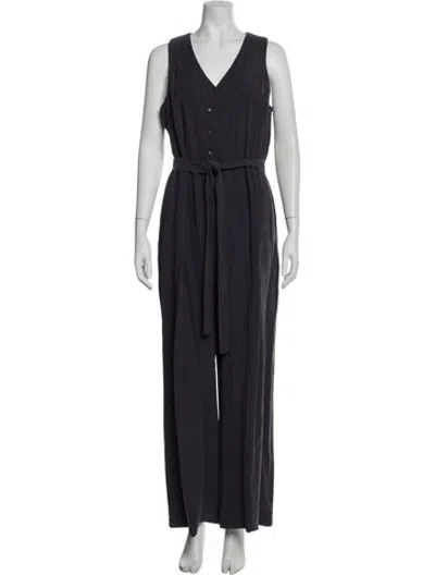 Pre-owned Hatch V-neck Jumpsuit In Blue