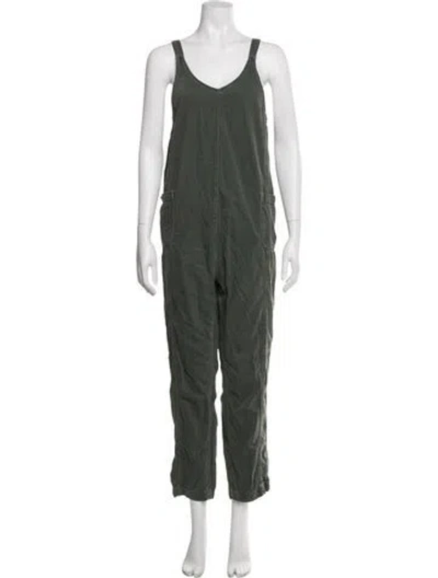 Pre-owned Hatch V-neck Jumpsuit In Green