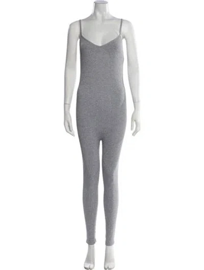 Pre-owned Hatch V-neck Jumpsuit In Grey