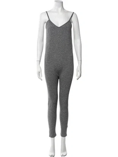 Pre-owned Hatch V-neck Jumpsuit In Grey