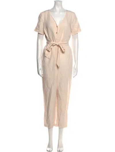 Pre-owned Hatch V-neck Jumpsuit In Neutral