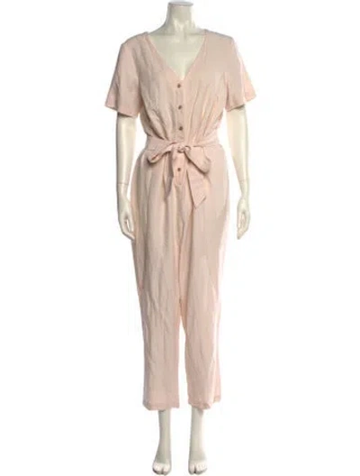 Pre-owned Hatch V-neck Jumpsuit In Neutral