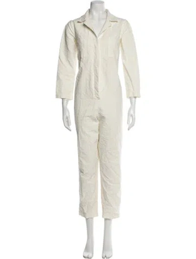 Pre-owned Hatch V-neck Jumpsuit In Neutral