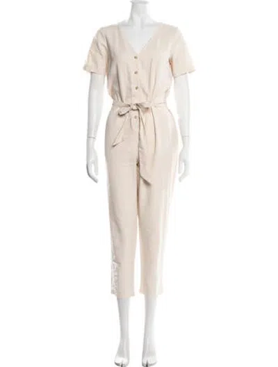 Pre-owned Hatch V-neck Jumpsuit In Neutrals