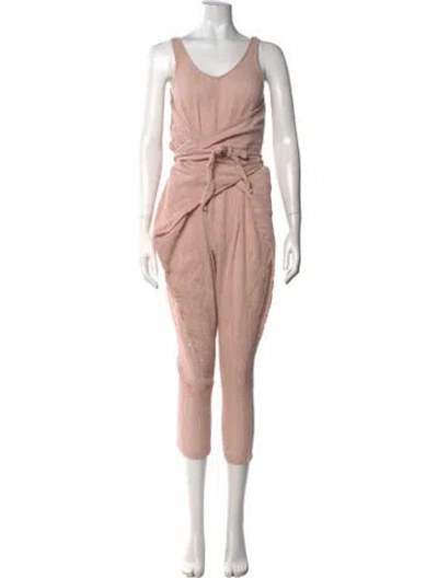 Pre-owned Hatch V-neck Jumpsuit In Orange