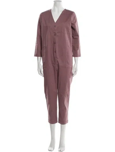 Pre-owned Hatch V-neck Jumpsuit In Pink