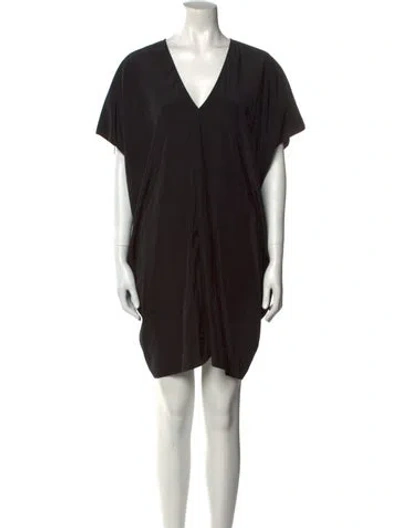 Pre-owned Hatch V-neck Knee-length Dress In Black