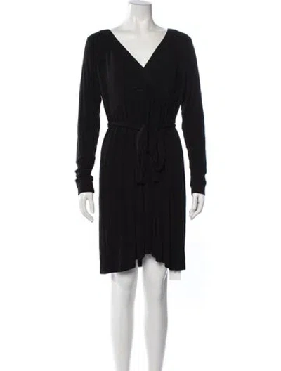 Pre-owned Hatch V-neck Knee-length Dress In Black