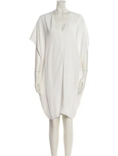 Pre-owned Hatch V-neck Knee-length Dress W/ Tags In Neutral