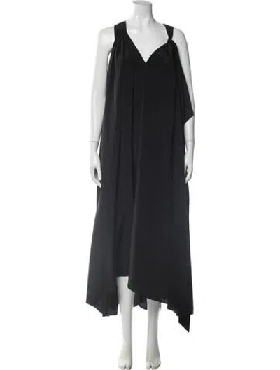Pre-owned Hatch V-neck Long Dress In Black