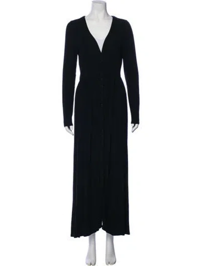 Pre-owned Hatch V-neck Long Dress In Black