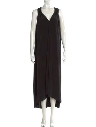 Pre-owned Hatch V-neck Long Dress In Black