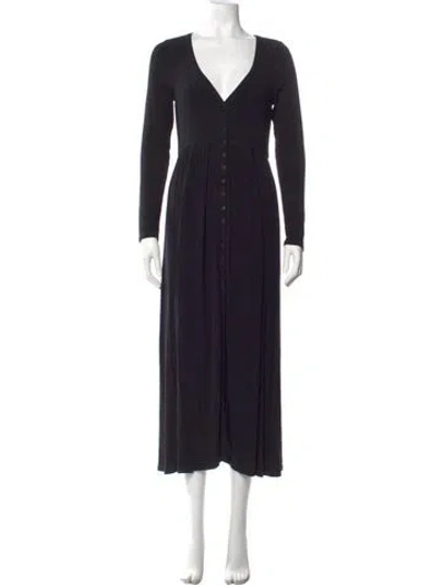 Pre-owned Hatch V-neck Long Dress In Black
