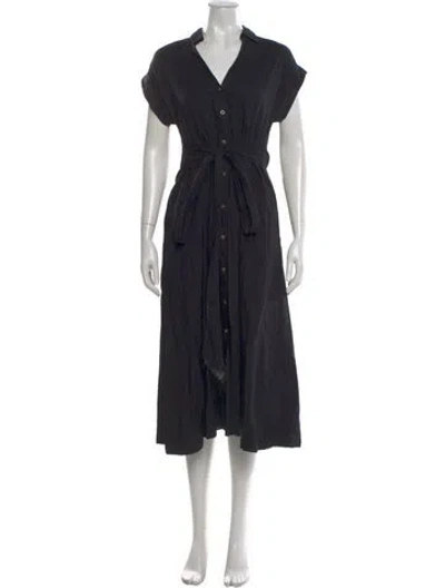 Pre-owned Hatch V-neck Long Dress In Black