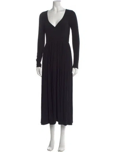 Pre-owned Hatch V-neck Long Dress In Black