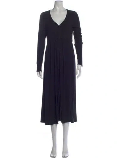 Pre-owned Hatch V-neck Long Dress In Black