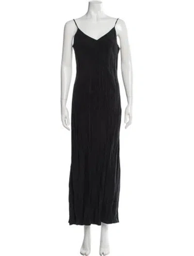 Pre-owned Hatch V-neck Long Dress In Black