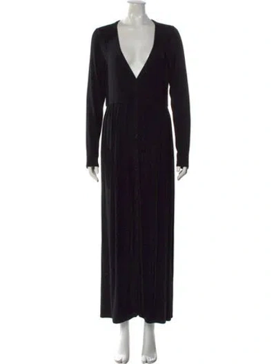 Pre-owned Hatch V-neck Long Dress In Black