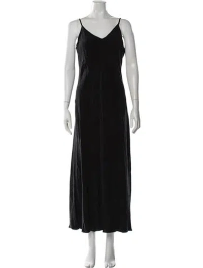 Pre-owned Hatch V-neck Long Dress In Black
