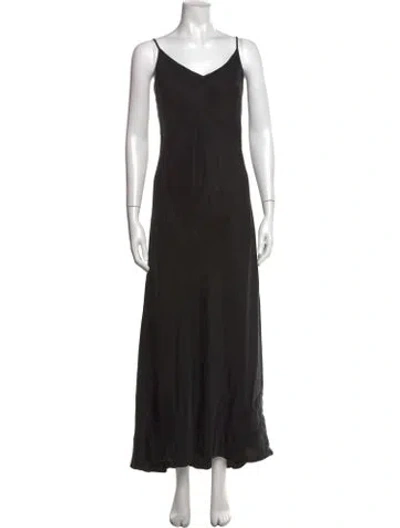 Pre-owned Hatch V-neck Long Dress In Black