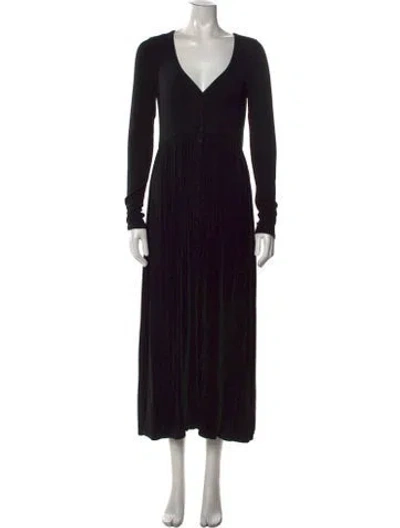 Pre-owned Hatch V-neck Long Dress In Black
