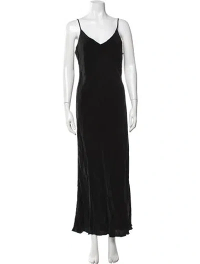 Pre-owned Hatch V-neck Long Dress In Black