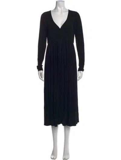 Pre-owned Hatch V-neck Long Dress In Black