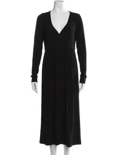 Pre-owned Hatch V-neck Long Dress In Black
