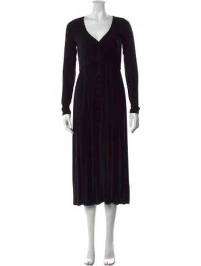 Pre-owned Hatch V-neck Long Dress In Black