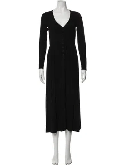 Pre-owned Hatch V-neck Long Dress In Black