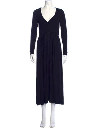 Pre-owned Hatch V-neck Long Dress In Black