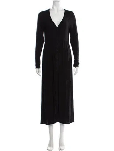 Pre-owned Hatch V-neck Long Dress In Black