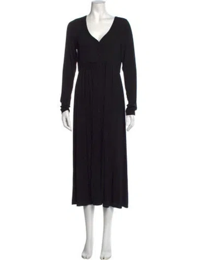 Pre-owned Hatch V-neck Long Dress In Black