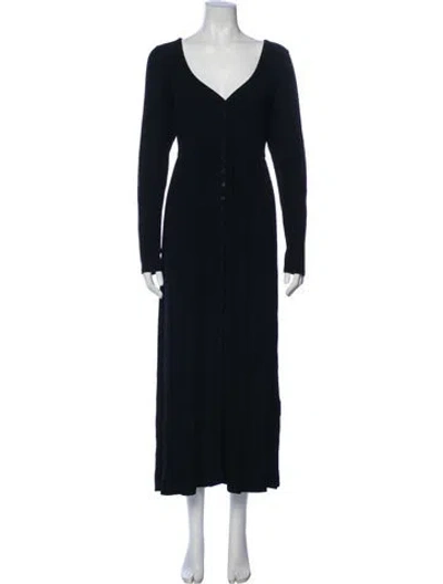 Pre-owned Hatch V-neck Long Dress In Blue