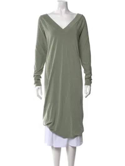 Pre-owned Hatch V-neck Long Dress In Green