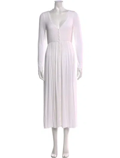 Pre-owned Hatch V-neck Long Dress In Neutral