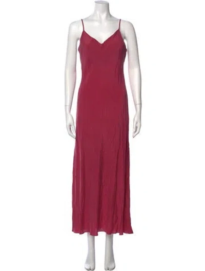Pre-owned Hatch V-neck Long Dress In Pink