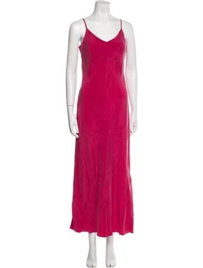 Pre-owned Hatch V-neck Long Dress In Pink