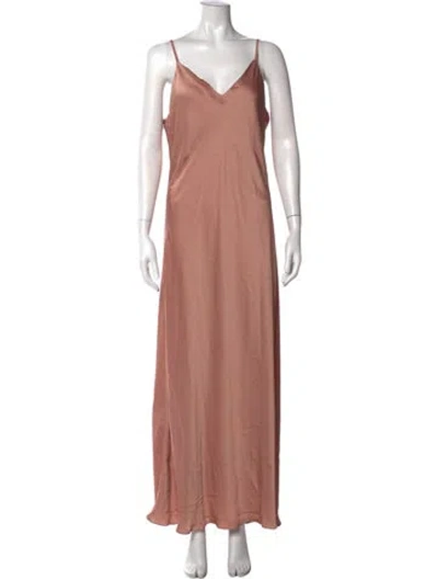 Pre-owned Hatch V-neck Long Dress In Pink