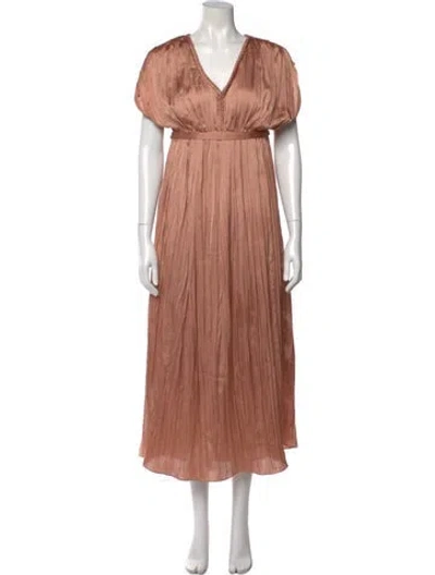 Pre-owned Hatch V-neck Long Dress In Pink