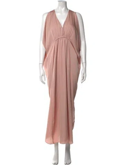 Pre-owned Hatch V-neck Long Dress In Pink