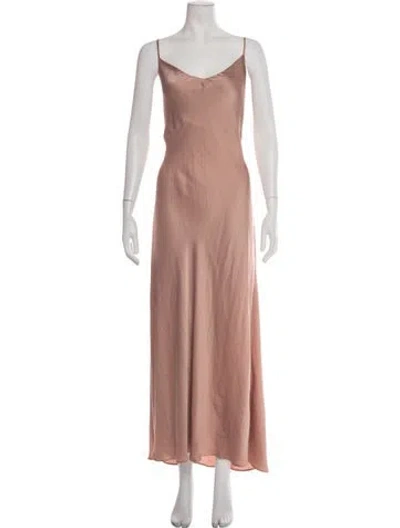 Pre-owned Hatch V-neck Long Dress In Pink