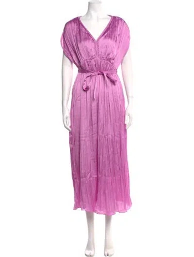 Pre-owned Hatch V-neck Long Dress In Purple