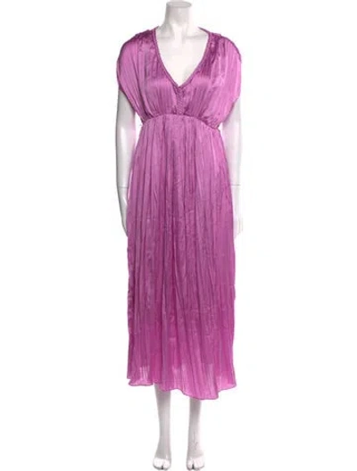 Pre-owned Hatch V-neck Long Dress In Purple