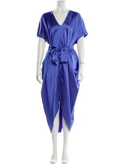 Pre-owned Hatch V-neck Long Dress W/ Tags In Purple