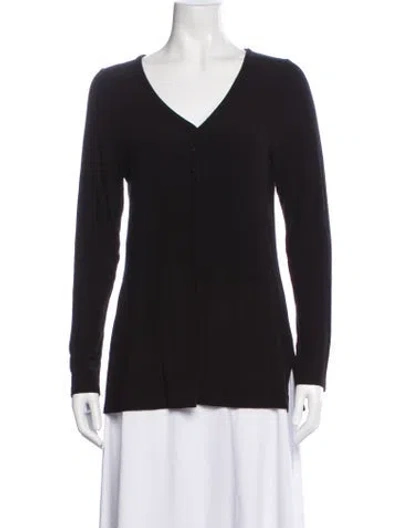 Pre-owned Hatch V-neck Long Sleeve Top In Blue