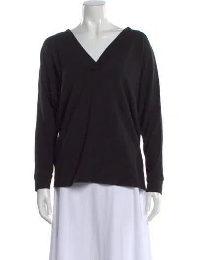 Pre-owned Hatch V-neck Long Sleeve T-shirt In Black